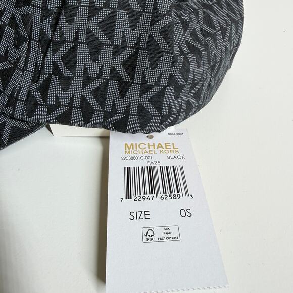 Michael Kors MK Logo Monogram Baseball Cap black/gray adjustable strap OS - NWT main image 8